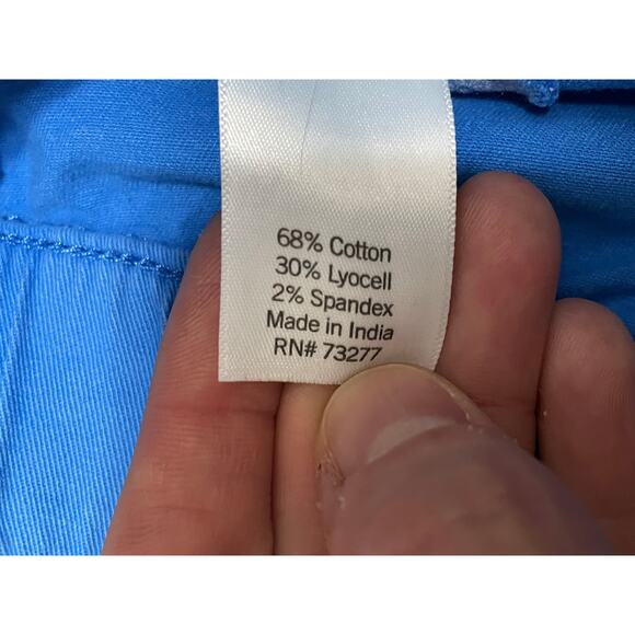 Sonoma Women's 14 Blue High Rise Wide Leg Cropped Chino Patch Pockets Pants - Picture 3 of 5